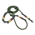 Anno Set mit Halsband und Hundeleine - sanfte Erdtöne in Waldgrün, Scherenkarabiner