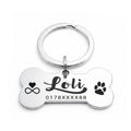 Knochen Hundemarke mit Gravur - personalisiert mit Name deines Hundes, Telefonnummer, Adresse, Tasso auf der Rückseite