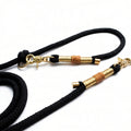 Golden Black Hundeleine - 3fach verstellbar, Schwarz & Gold, Scherenkarabiner