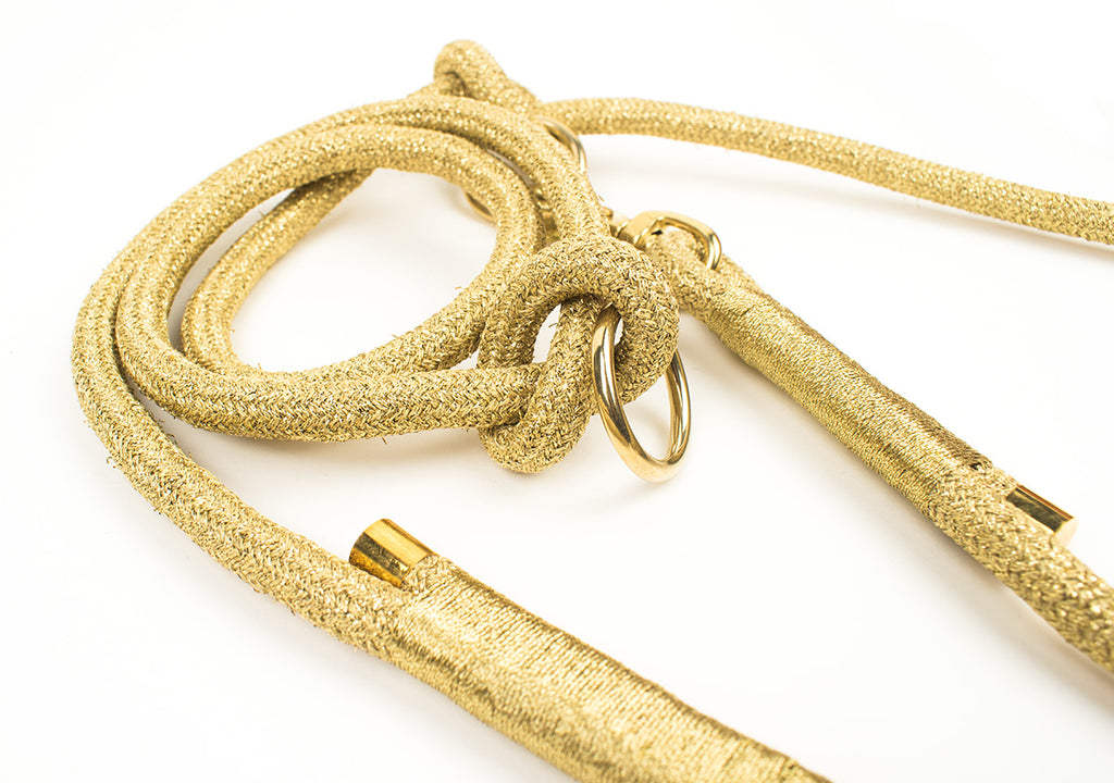 Luxus Edition Set - Glanz goldenes Tau aus Griechenland, goldene Scherenkarabiner