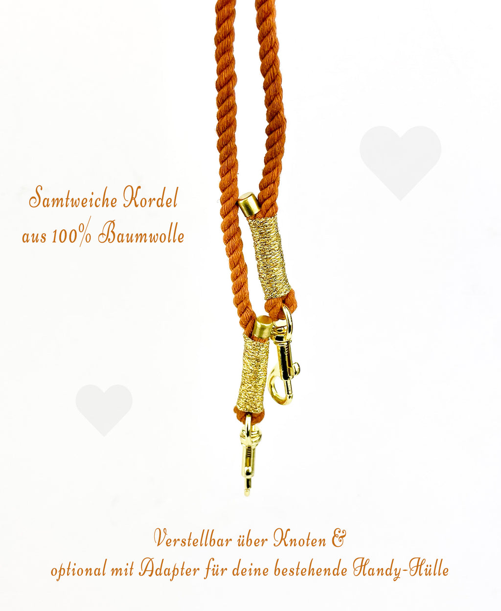 Handykette Fuchsbraun-Gold