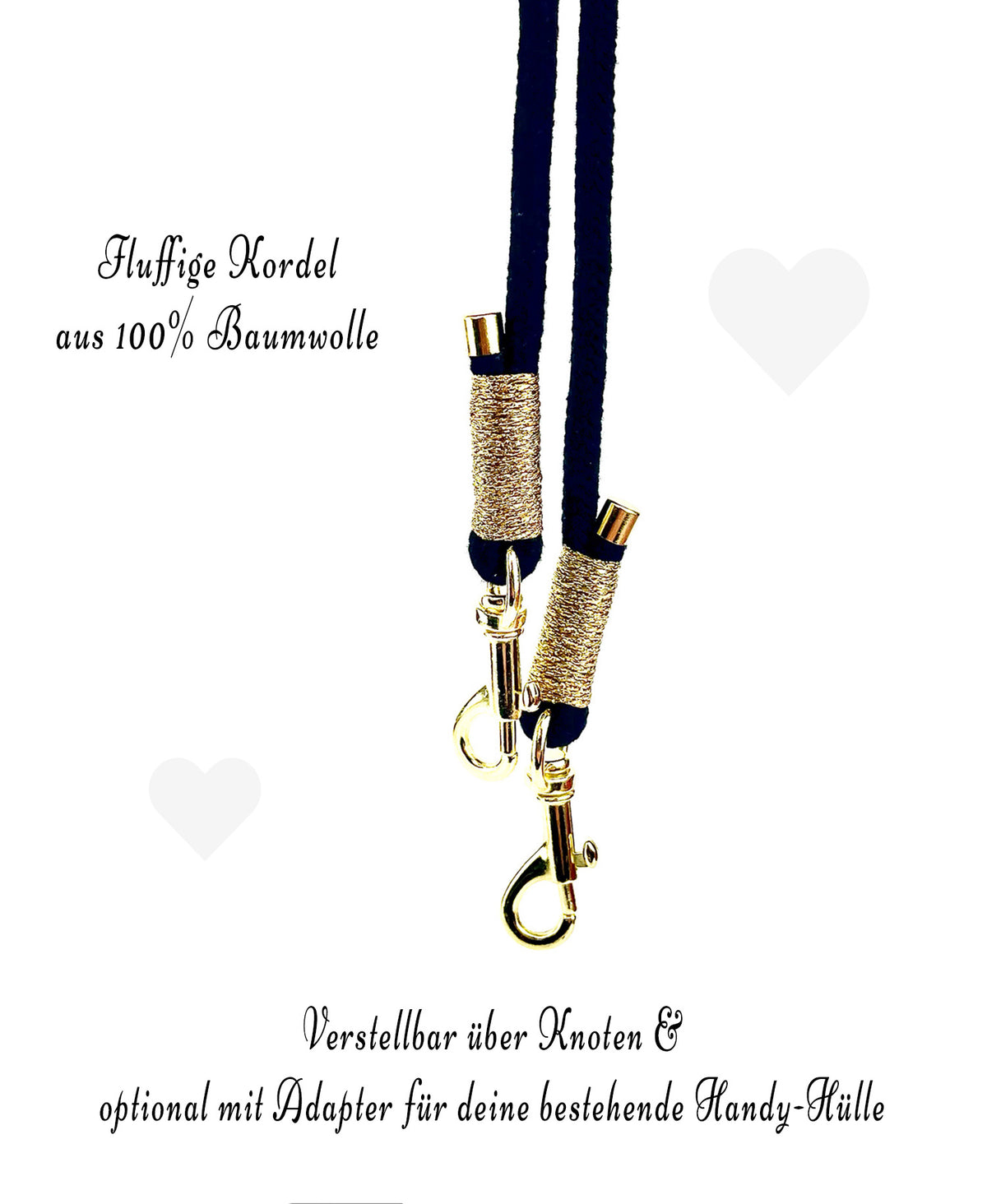 Handykette Schwarz-Gold