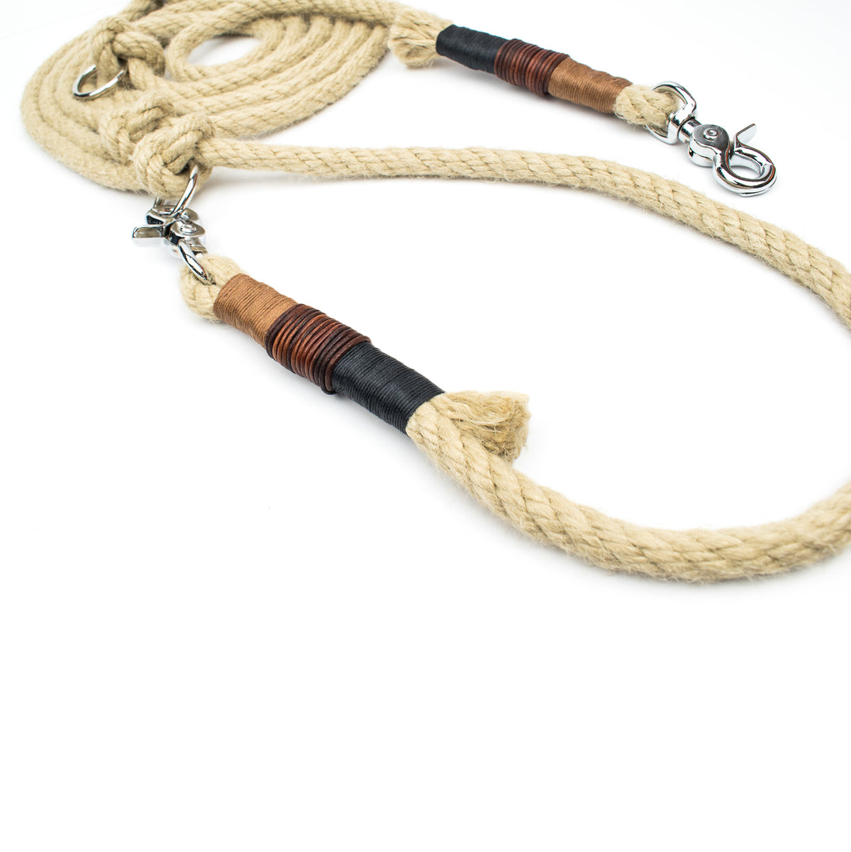 Hanfy Hundeleine für sehr große schwere Hunde - extra starke Karabiner, Nähte, robustes Tau aus Naturhanf