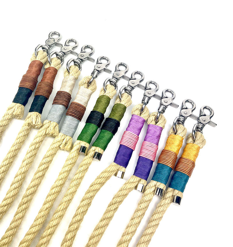 Hanfy Hundeleine für sehr große schwere Hunde - extra starke Karabiner, Nähte, robustes Tau aus Naturhanf