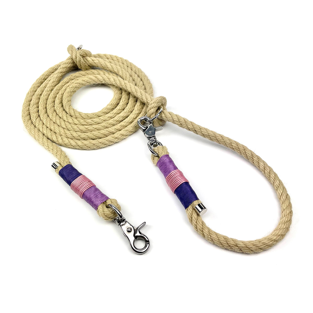 Hanfy Hundeleine für sehr große schwere Hunde - extra starke Karabiner, Nähte, robustes Tau aus Naturhanf