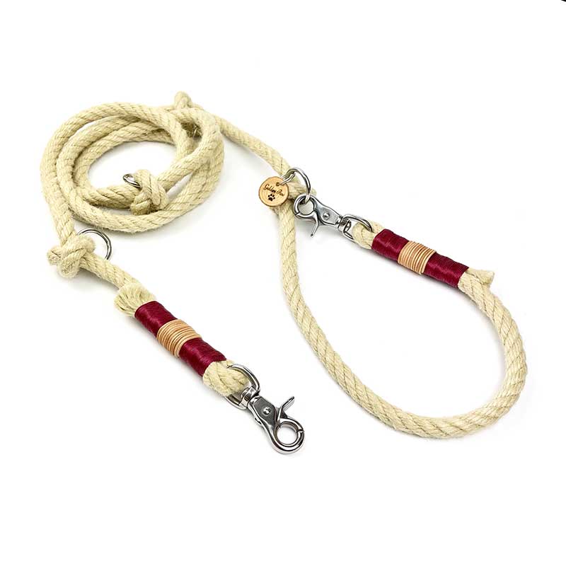 Hanfy Hundeleine für sehr große schwere Hunde - extra starke Karabiner, Nähte, robustes Tau aus Naturhanf