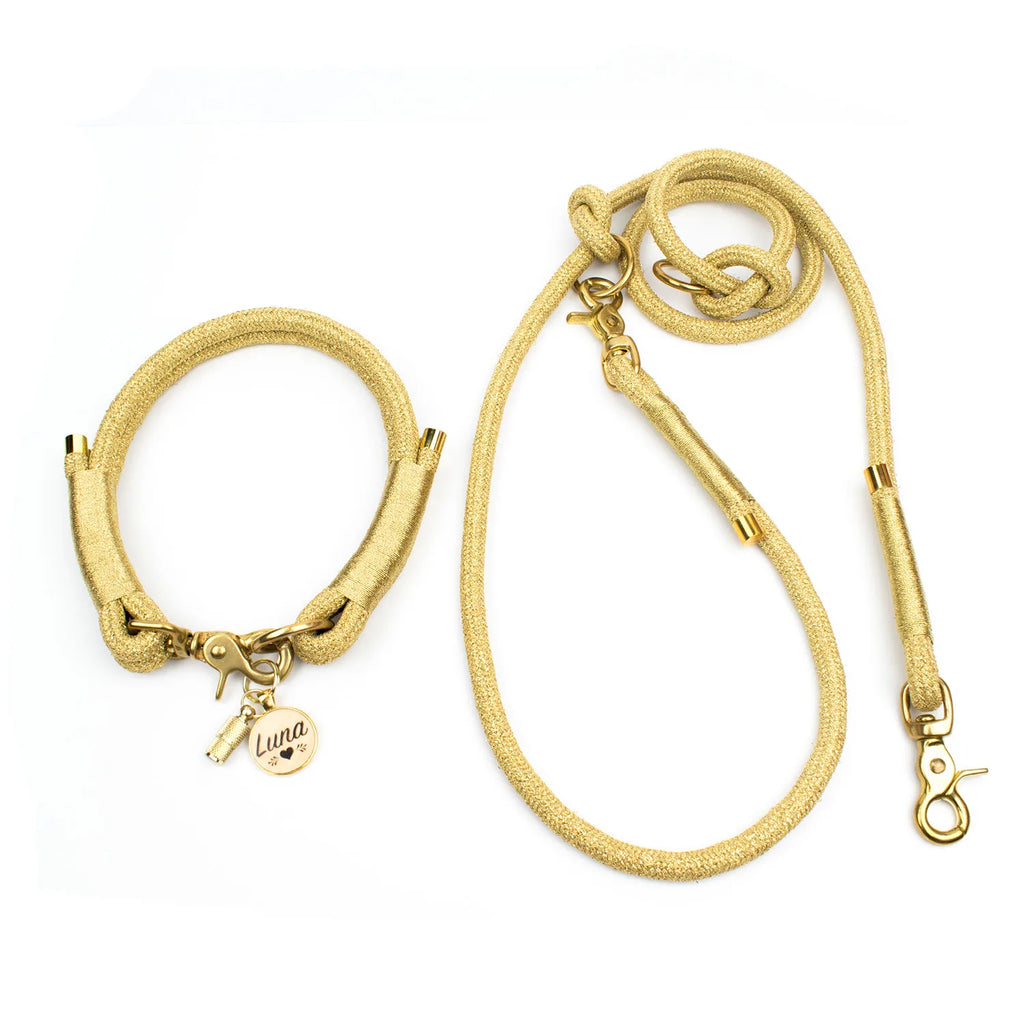 Luxus Edition Set - Glanz goldenes Tau aus Griechenland, goldene Scherenkarabiner