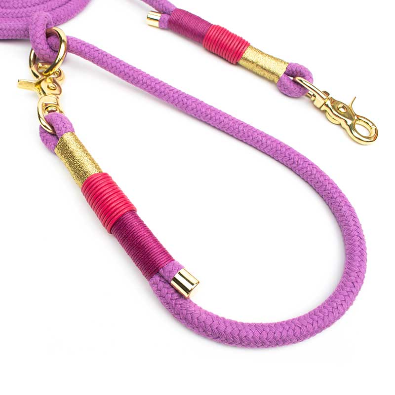 Little Princess Set mit Halsband und Hundeleine - Mädchen Traum in Rosa und Pink mit goldenen Akzenten