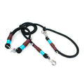 Hannah Set mit Halsband und Hundeleine - Gute Laune Tau in Türkis und Schwarz mit Scherenkarabiner
