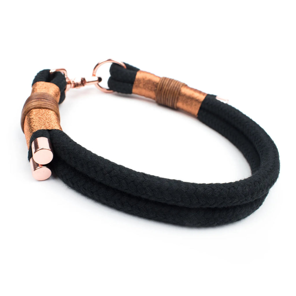 Rose Black Set mit Halsband und Hundeleine - Edle Kombination in Rose und Schwarz