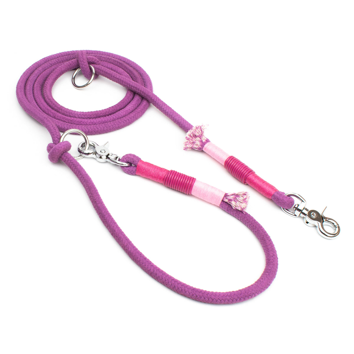 Little Princess Hundeleine - Mädchen-Traum in feinem Pink & Rosa, 3fach verstellbar, Scherenkarabiner