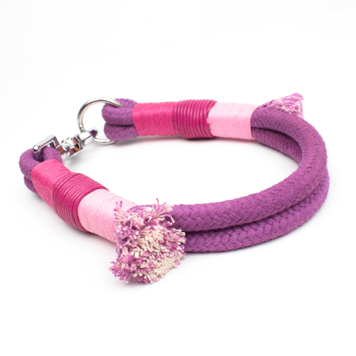 Little Princess Halsband - Mädchen-Traum in Pink mit Wuschel, maßgeschneidert, Scherenkarabiner