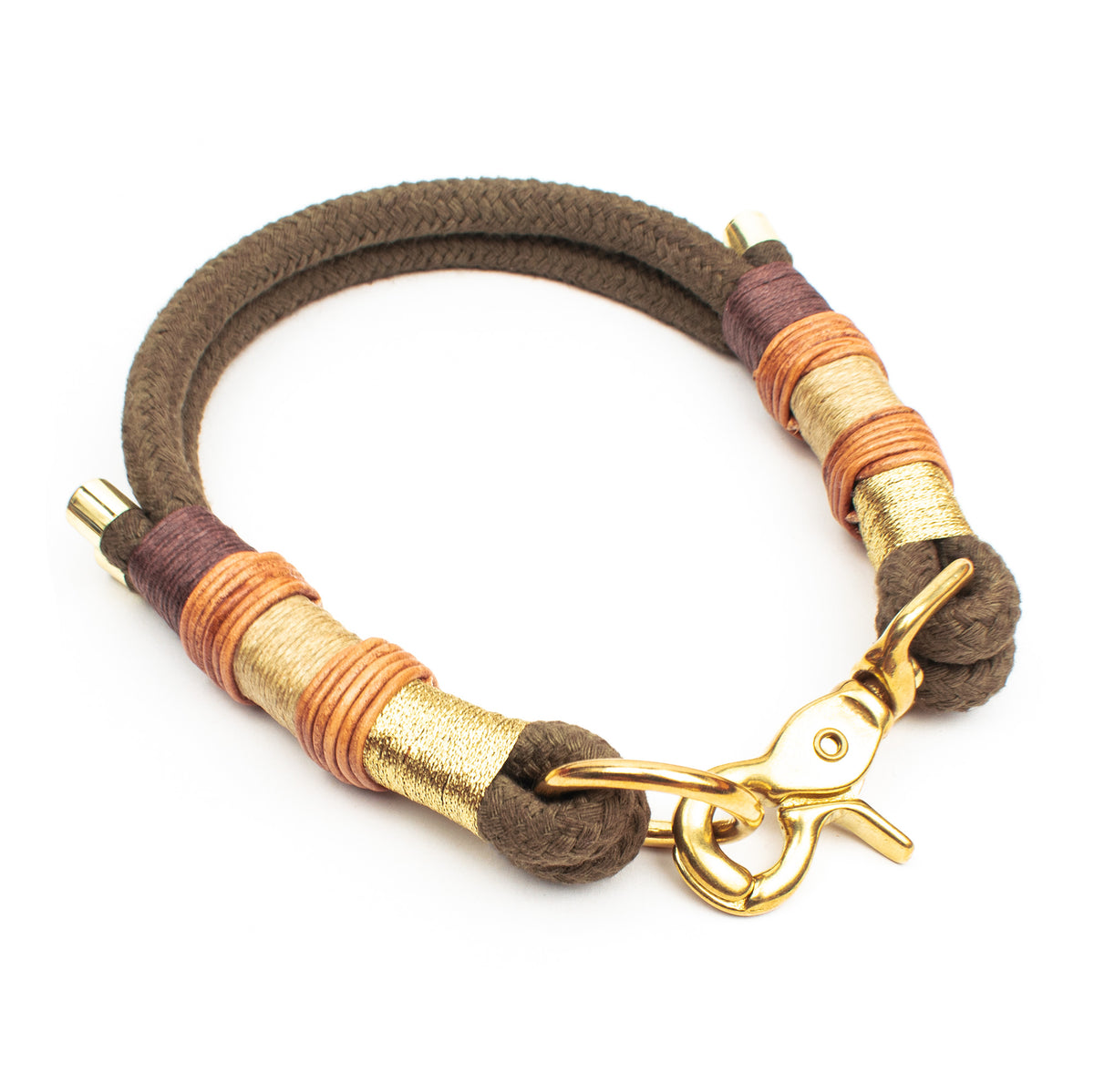 Loki Halsband - Sanfte Erdtöne, maßgeschneidert für deinen Hund, Scherenkarabiner