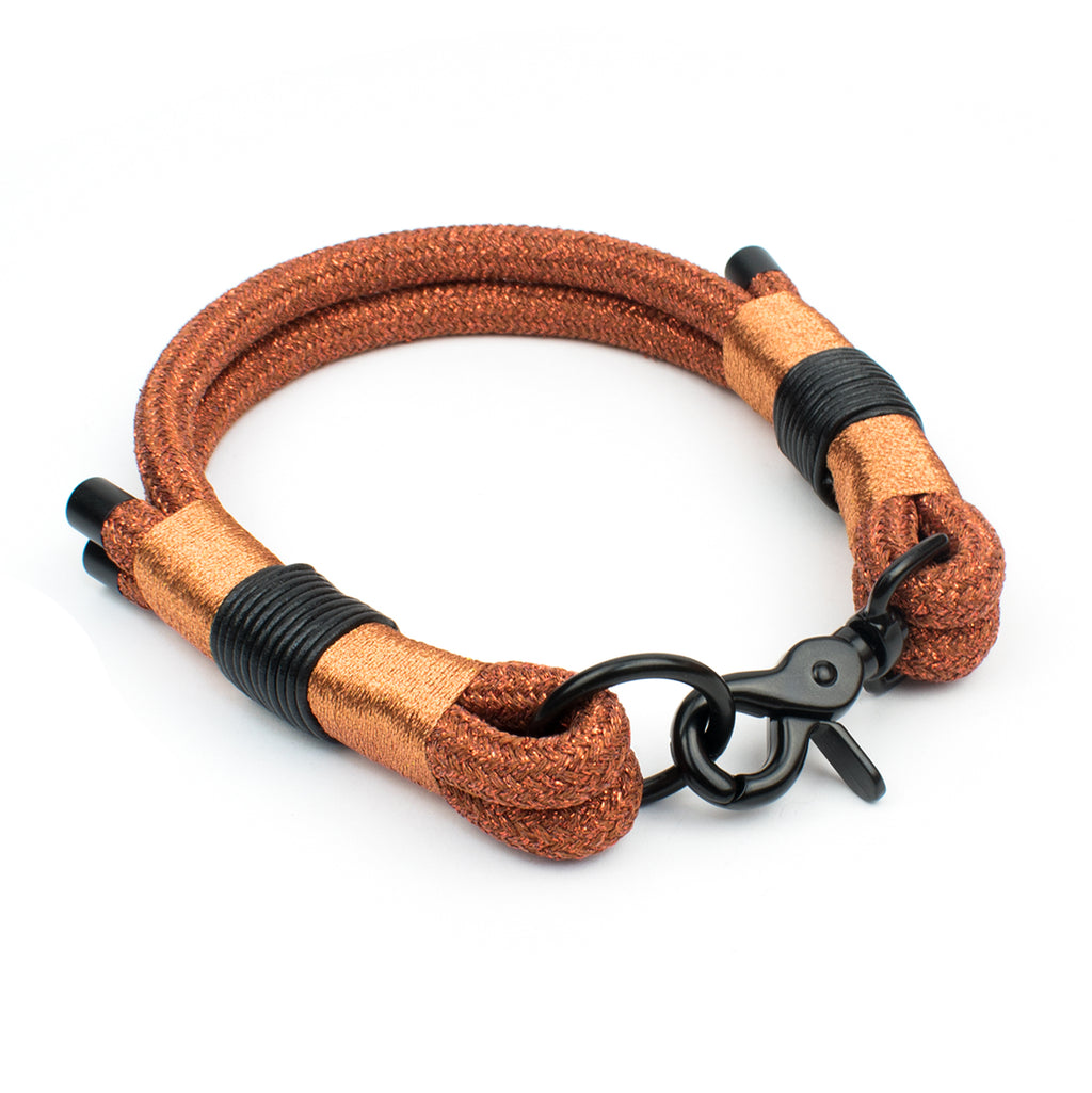 Luxus Edition Nr. 2 Halsband - Maßanzug für deinen Hund - Glanz Tau aus Griechenland, Scherenkarabiner